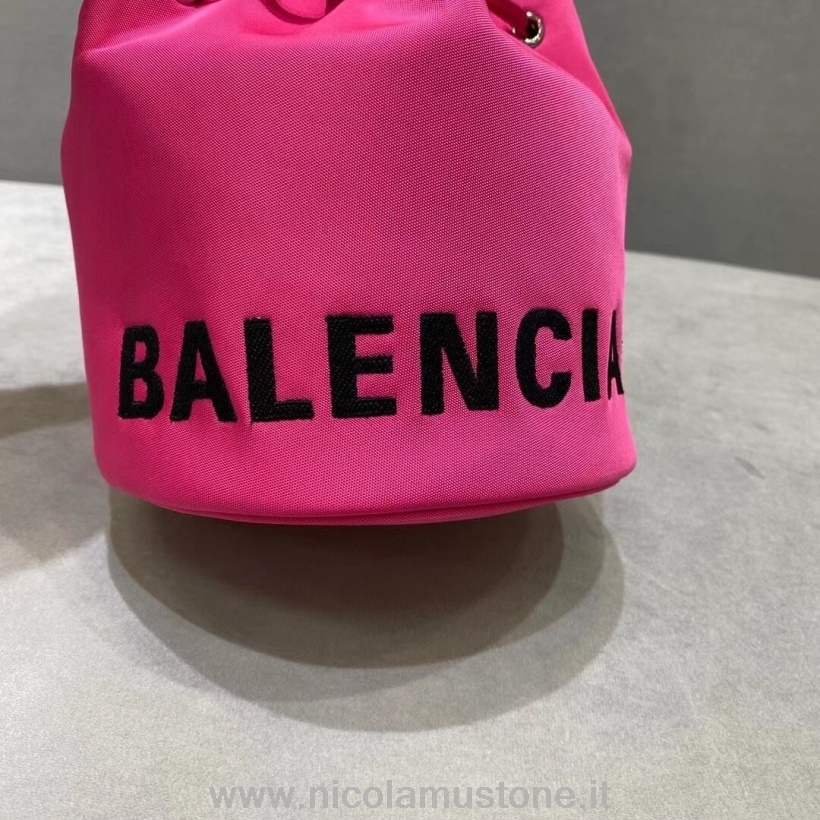γνήσιας ποιότητας Balenciaga τροχός Xs κορδόνι με κουβά τσάντα καμβάς φθινόπωρο/χειμώνας 2020 συλλογή ζεστό ροζ