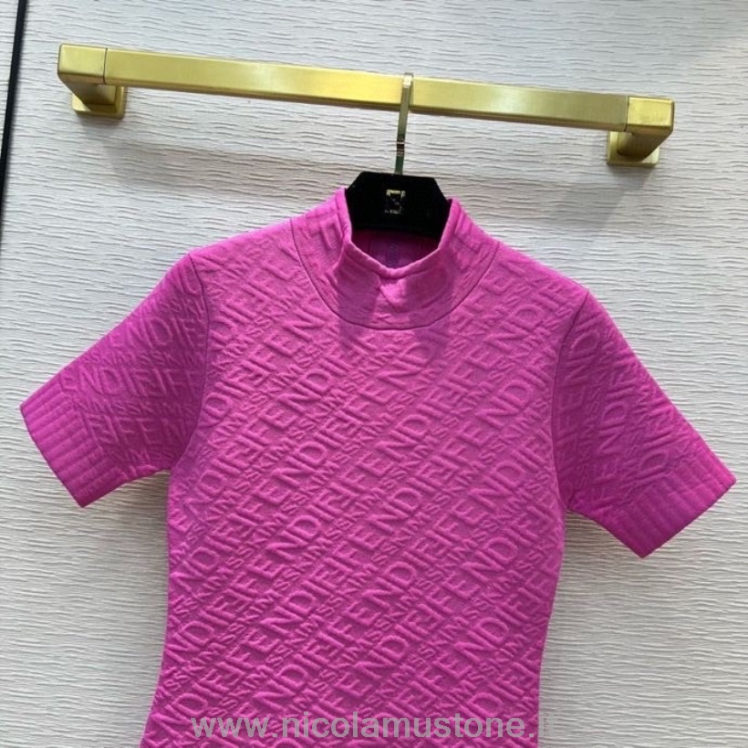 γνήσιας ποιότητας Fendi X Skims ανάγλυφο πλεκτό φόρεμα φθινόπωρο/χειμώνας 2021 συλλογή ροζ