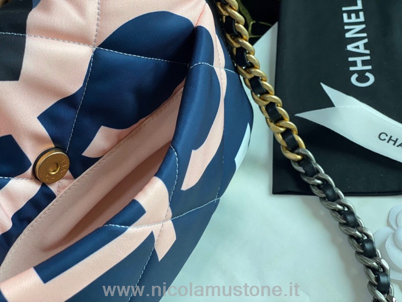 γνήσιας ποιότητας Chanel Silk 19 Flap Bag 36cm συλλογή άνοιξη/καλοκαίρι 2020 μπλε/μαύρο/λευκό/ροζ