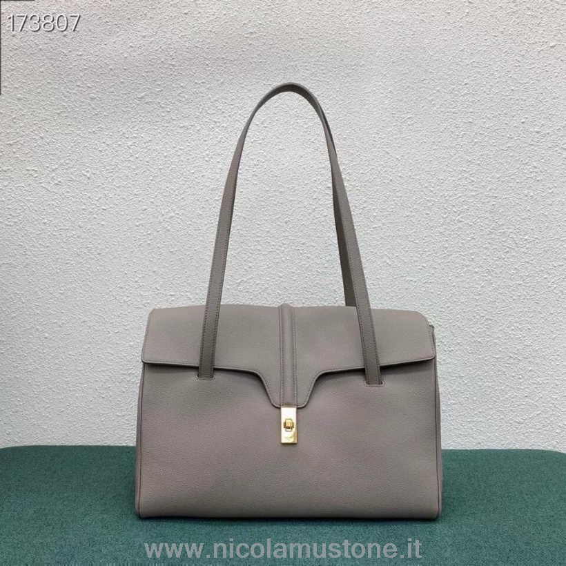 γνήσιας ποιότητας Celine μαλακή τσάντα 16 ημερών 38cm Triomphe εύπλαστο δέρμα μοσχαριού σε γκρι