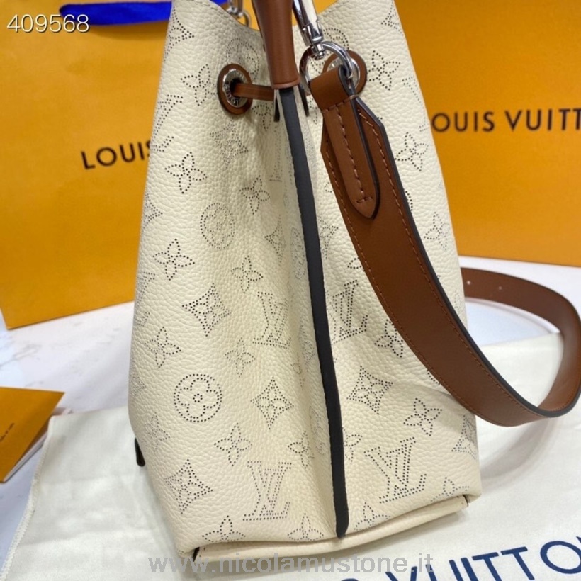 γνήσιας ποιότητας Louis Vuitton Muria τσάντα 22cm Mahina Calfskin δέρμα άνοιξη/καλοκαίρι 2021 συλλογή M55801 κρέμα