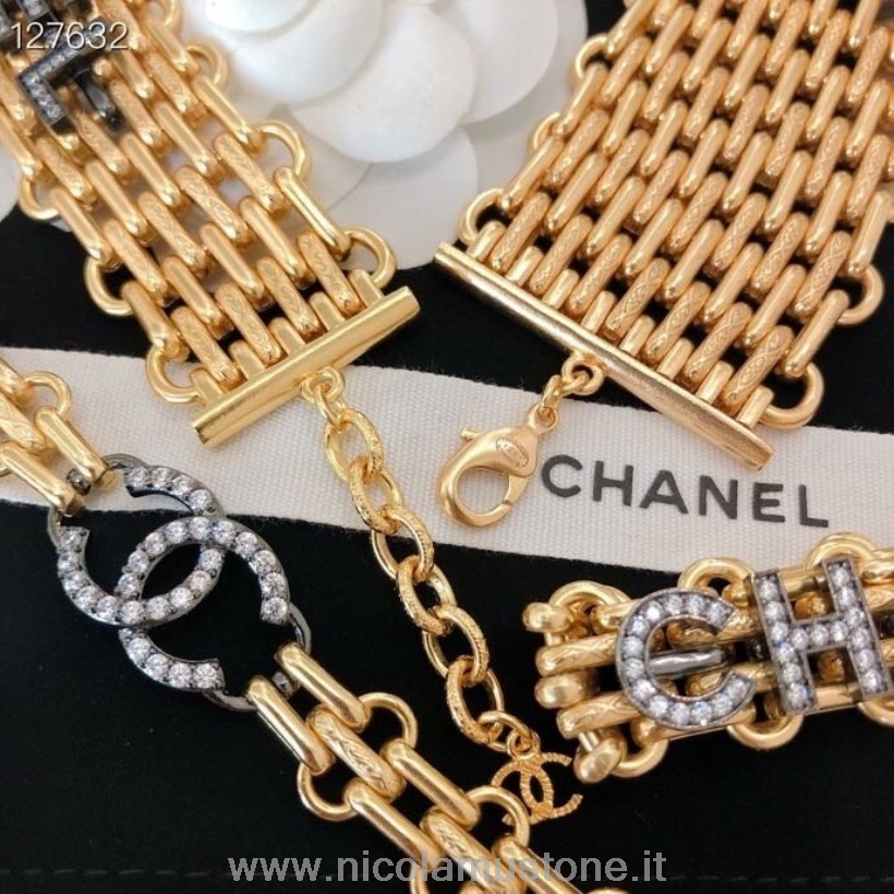 γνήσιας ποιότητας Chanel διακοσμημένο με κρύσταλλο Choker συλλογή φθινόπωρο/χειμώνας 2020 127632d χρυσό