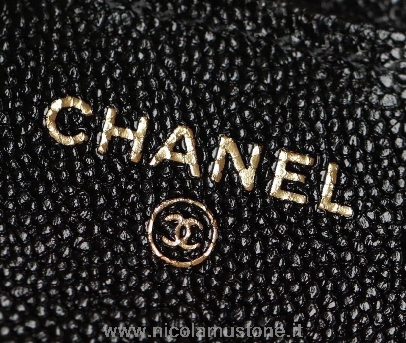 πρωτότυπης ποιότητας Chanel Mini Classic Flap τσάντα χαβιάρι δέρμα χρυσό υλικό συλλογή φθινόπωρο/χειμώνας 2020 μαύρο
