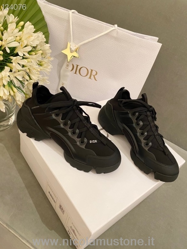γνήσιας ποιότητας Christian Dior D-connect Sneakers νεοπρένιο δέρμα μοσχαριού συλλογή φθινόπωρο/χειμώνας 2020 μαύρο