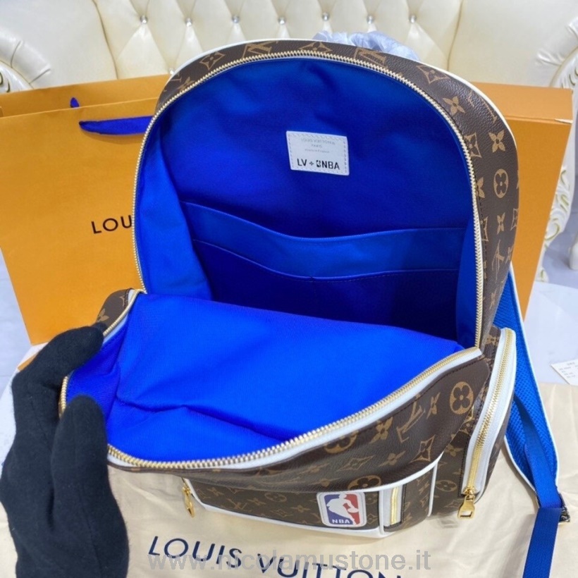 αρχικής ποιότητας Louis Vuitton X Nba νέο σακίδιο πλάτης 40cm μονόγραμμα καμβάς συλλογή άνοιξη/καλοκαίρι 2021 M45581 καφέ