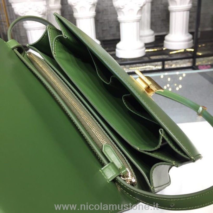 γνήσιας ποιότητας Celine Classic Box τσάντα 24cm λεία δέρμα μοσχαριού συλλογή άνοιξη/καλοκαίρι 2018 πράσινο μήλο