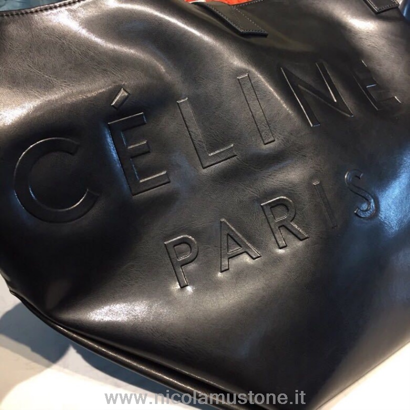 γνήσιας ποιότητας Celine Tote τσάντα αγορών 35cm λεία επιδερμίδα μοσχαριού συλλογή άνοιξη/καλοκαίρι 2018 μαύρη