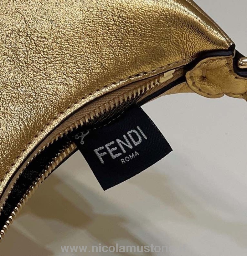 γνήσιας ποιότητας Fendi Fendigraphy στρογγυλή τσάντα 16cm 80056 δέρμα μοσχαριού χρυσό υλικό άνοιξη/καλοκαίρι 2022 συλλογή χρυσό