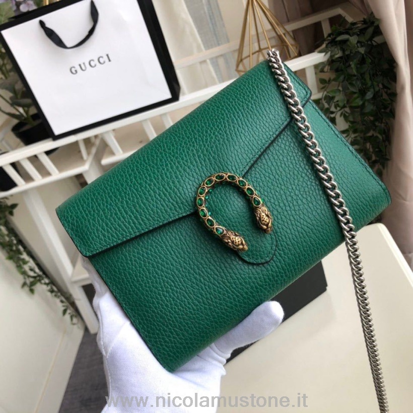 γνήσιας ποιότητας Gucci Crystal Dionysus Chain Wallet Bag 20cm 401231 δέρμα μοσχαριού συλλογή άνοιξη/καλοκαίρι 2020 πράσινο