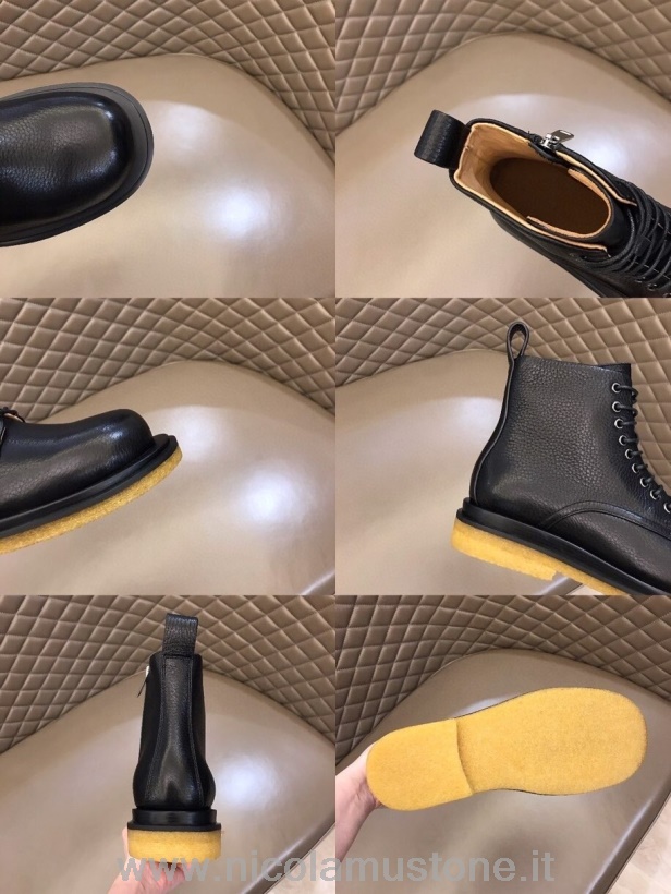 γνήσιας ποιότητας Bottega Veneta ανδρικές μπότες με κορδόνια Chelsea συλλογή φθινόπωρο/χειμώνας 2020 μαύρα