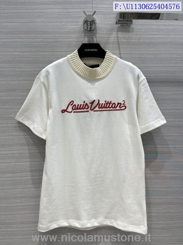 Αυθεντικής ποιότητας Louis Vuitton με λαιμόκοψη μπλουζάκι φθινόπωρο/χειμώνας 2021 σε λευκό χρώμα