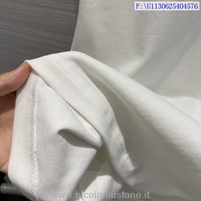 Αυθεντικής ποιότητας Louis Vuitton με λαιμόκοψη μπλουζάκι φθινόπωρο/χειμώνας 2021 σε λευκό χρώμα