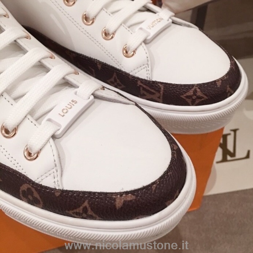 γνήσιας ποιότητας Louis Vuitton Stars Sneakers με χαμηλό επάνω μέρος από δέρμα μοσχαριού συλλογή άνοιξη/καλοκαίρι 2020 1a87f3 καφέ/λευκό
