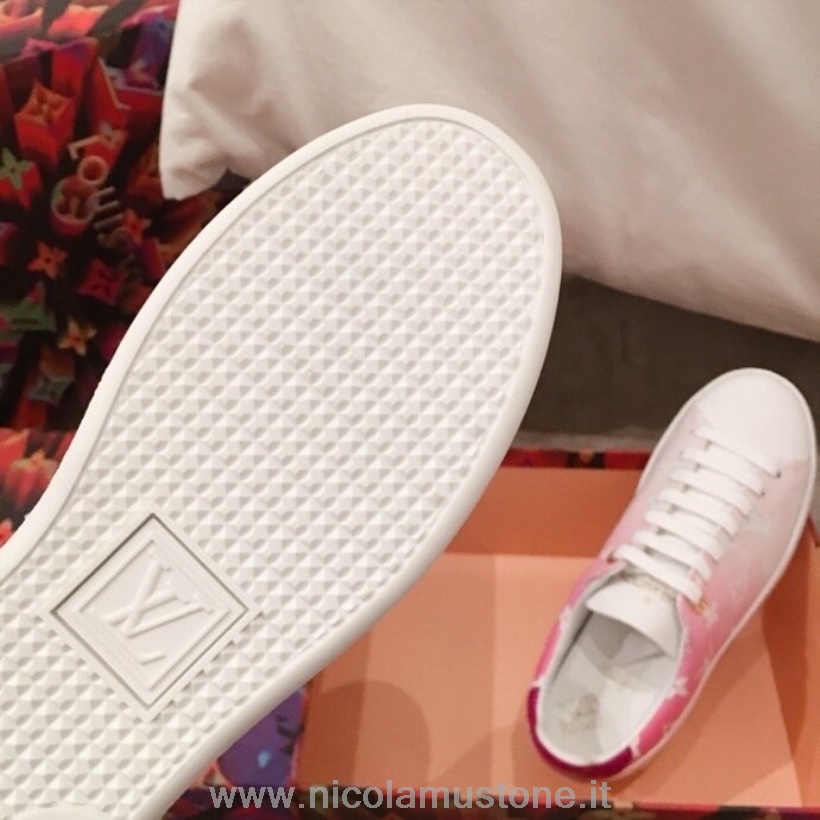 γνήσιας ποιότητας Louis Vuitton μπροστινά Sneakers δέρμα μοσχαριού φθινόπωρο/χειμώνας 2020 συλλογή 1b87cd ροζ/λευκό