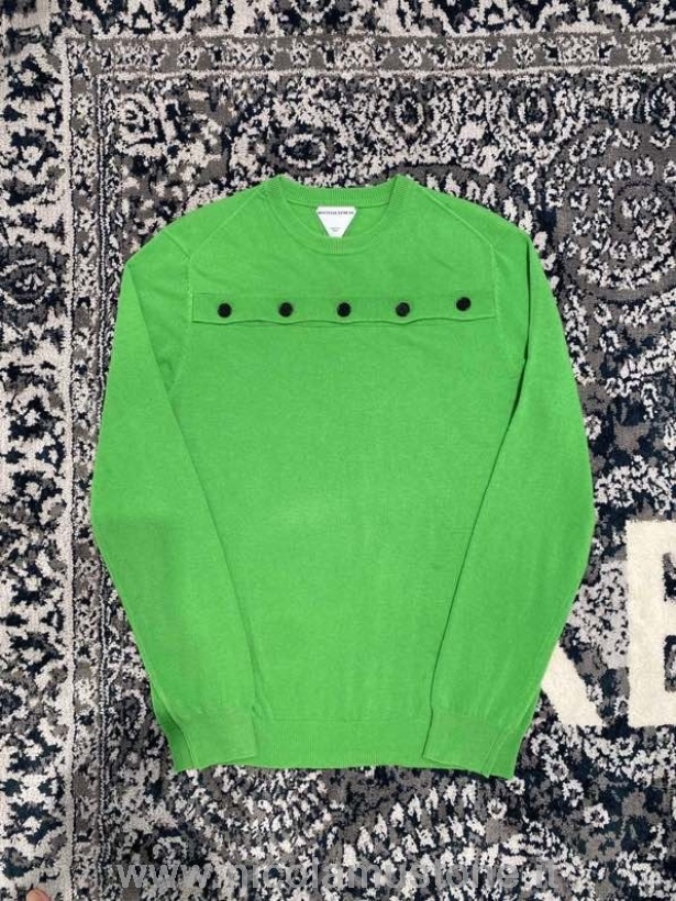 Γνήσιας ποιότητας Bottega Veneta πλεκτό πουλόβερ με κουμπιά άνοιξη/καλοκαίρι 2022 συλλογή πράσινο