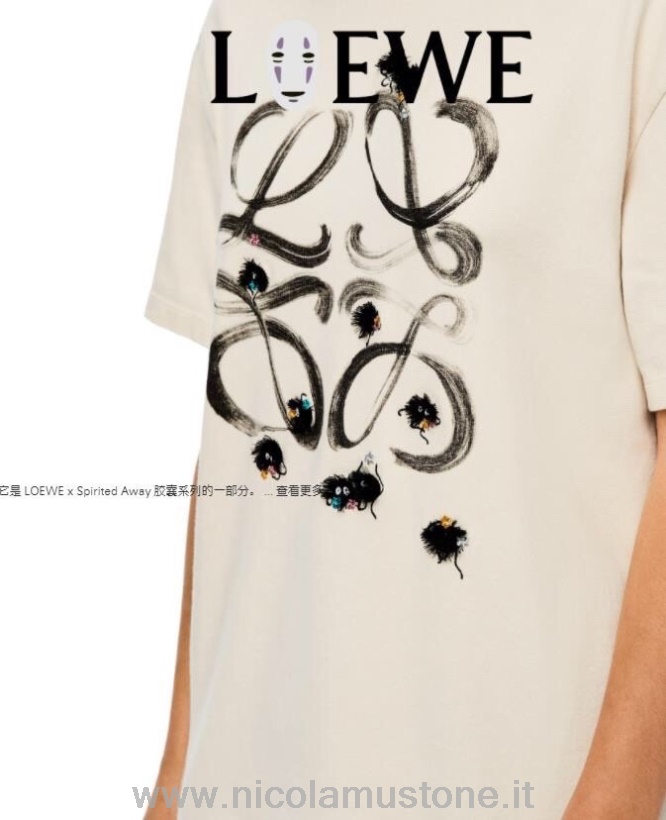 αρχικής ποιότητας Loewe Susuwatari Anagram T κοντομάνικο μπλουζάκι άνοιξη/καλοκαίρι 2022 συλλογή λευκό