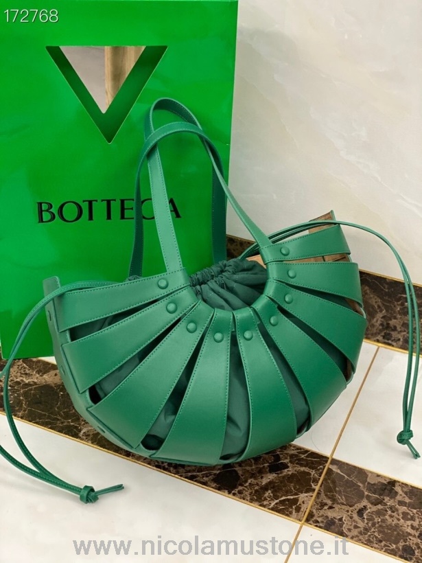 αρχικής ποιότητας Bottega Veneta The Shell Basket Bag 40cm χάρτινο δέρμα μοσχαριού χρυσό υλικό συλλογή φθινόπωρο/χειμώνας 2020 πράσινο