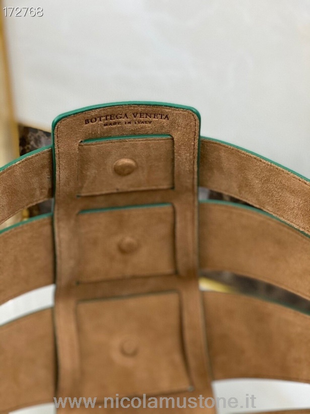 αρχικής ποιότητας Bottega Veneta The Shell Basket Bag 40cm χάρτινο δέρμα μοσχαριού χρυσό υλικό συλλογή φθινόπωρο/χειμώνας 2020 πράσινο