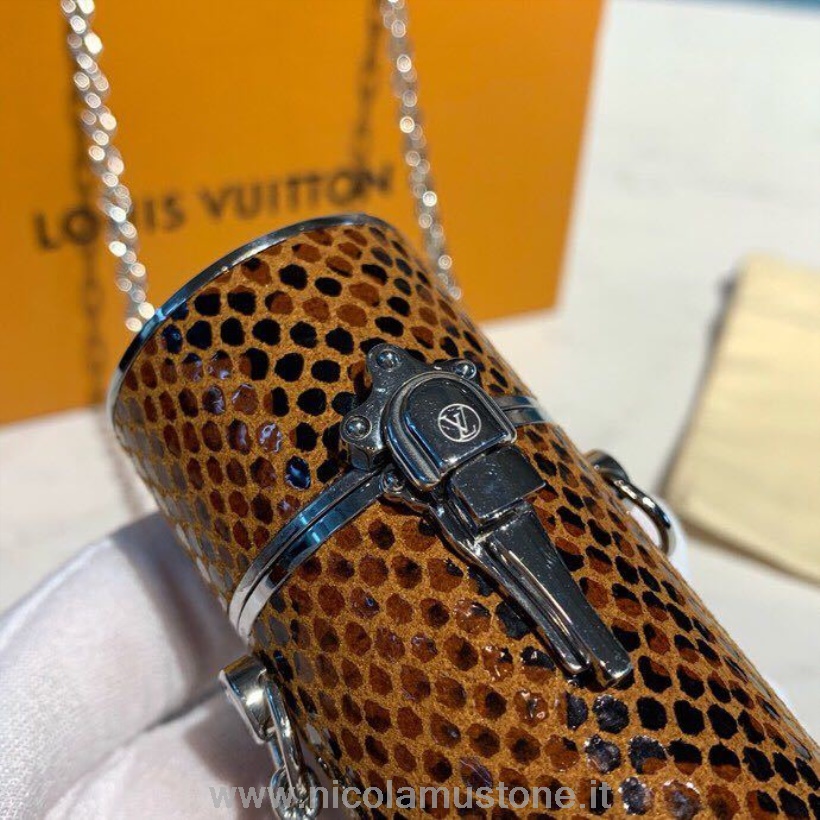 Τσάντα θήκη για κραγιόν αυθεντικής ποιότητας Louis Vuitton 8cm δέρμα σαύρας συλλογή άνοιξη/καλοκαίρι 2019 Mp2407 μαύρισμα
