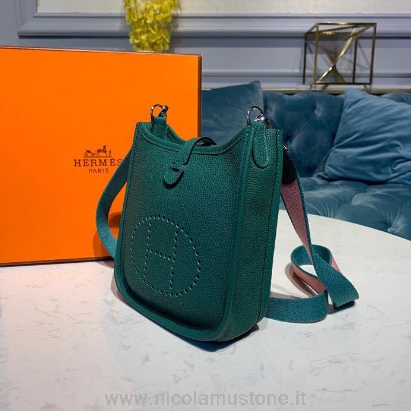 αρχική Hermes ποιότητα Evelyne Iii TPM τσάντα 20 εκατοστά Taurillon Clemence Handstitched παλλαδίου μαλαχίτη υλικού