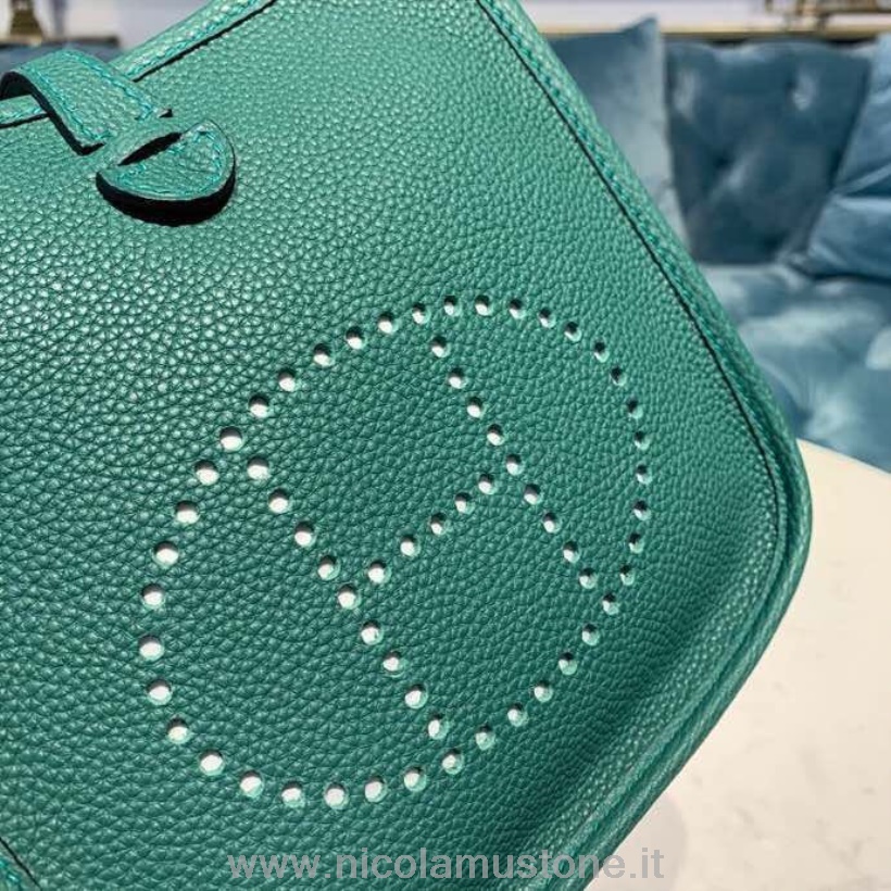 αρχική Hermes ποιότητα Evelyne Iii TPM τσάντα 20 εκατοστά Taurillon Clemence Handstitched παλλαδίου μαλαχίτη υλικού