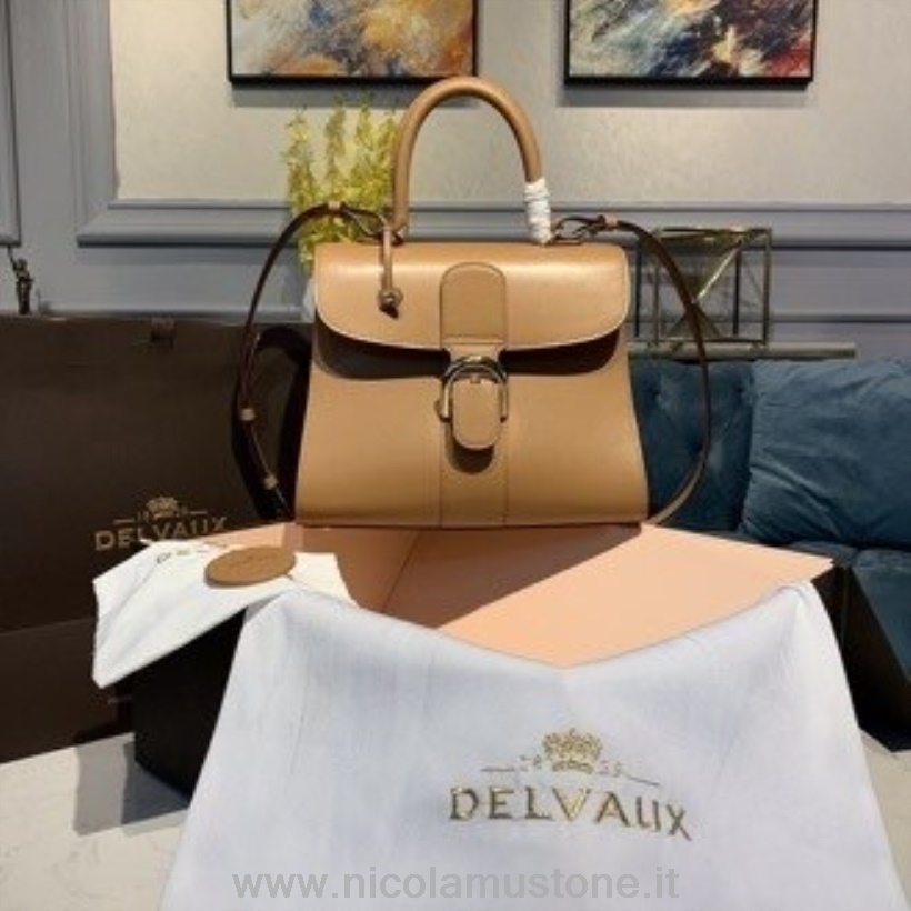 γνήσιας ποιότητας Delvaux Brillant Mm τσάντα πτερύγιο τσάντα 28cm δέρμα μοσχαριού χρυσό υλικό φθινόπωρο/χειμώνας 2019 συλλογή μαύρισμα