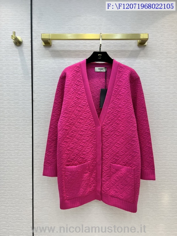 αυθεντική ποιότητα Fendi X Skims ανάγλυφη ζακέτα φθινόπωρο/χειμώνας 2021 συλλογή ροζ