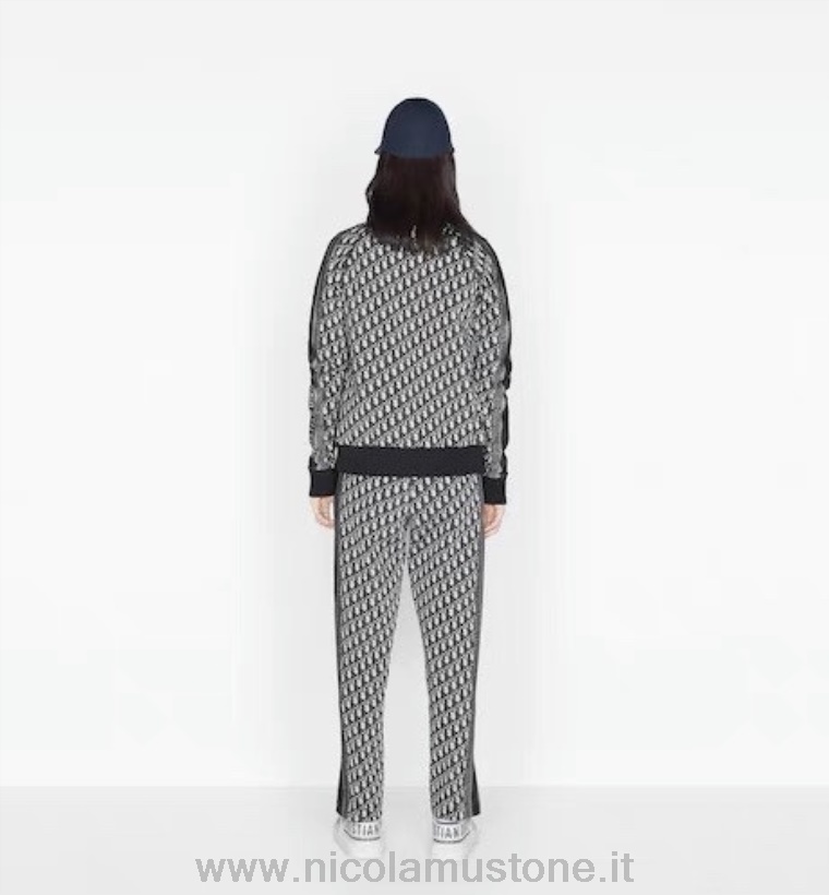 αυθεντική ποιότητα Christian Dior λοξό πλεκτό σακάκι και παντελόνι σετ κασμίρ συλλογή φθινόπωρο/χειμώνας 2021 μπλε