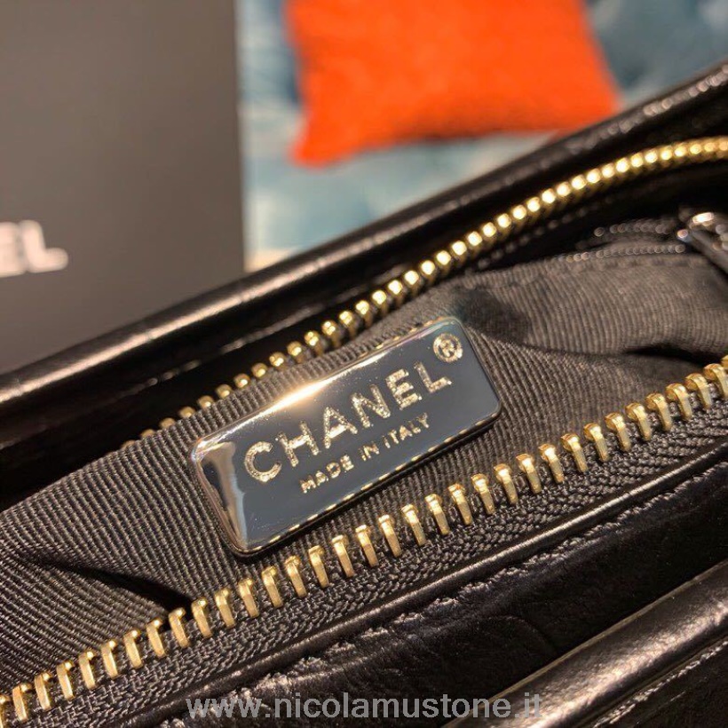 γνήσιας ποιότητας Chanel Gabrielle Hobo Bag 20cm δέρμα μοσχαριού κροκόδειλου ανοιξιάτικο/καλοκαίρι πράξη 1 συλλογή 2019 μαύρο