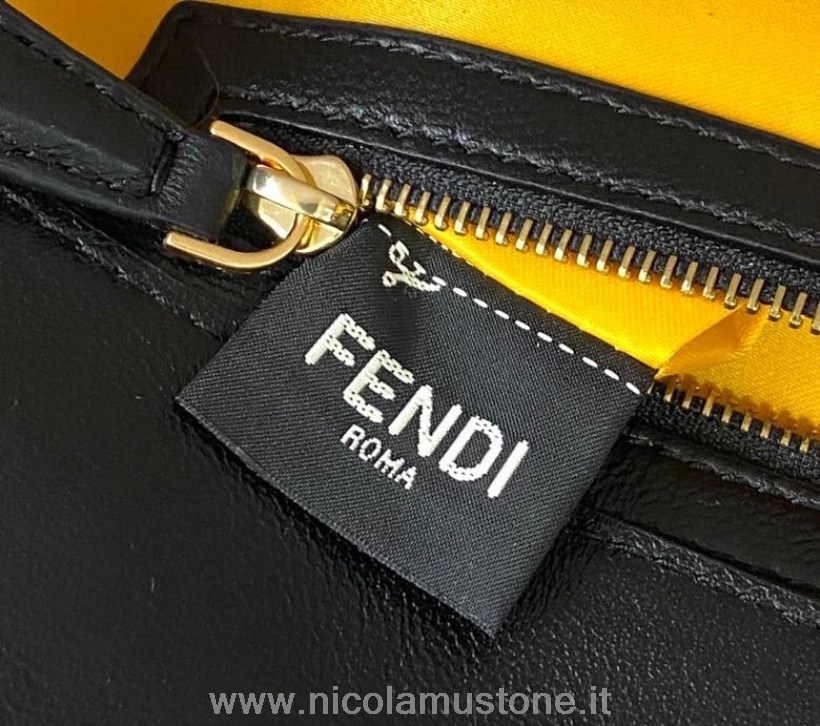 γνήσιας ποιότητας Fendi Ff παγιέτα διακοσμημένη τσάντα μπαγκέτας 28cm συλλογή άνοιξη/καλοκαίρι 2021 μαύρο