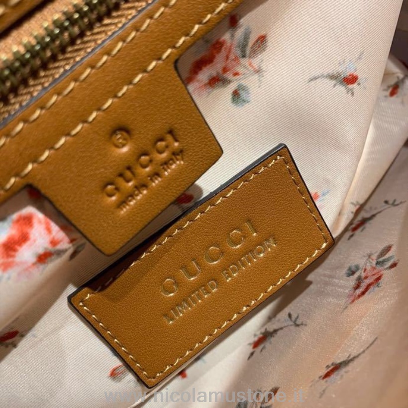 γνήσιας ποιότητας Gucci Gg Marmont Raffia ψάθινη τσάντα ώμου 26cm 443497 Pre-fall/winter 2019 Collection Cream/καφέ/μπεζ