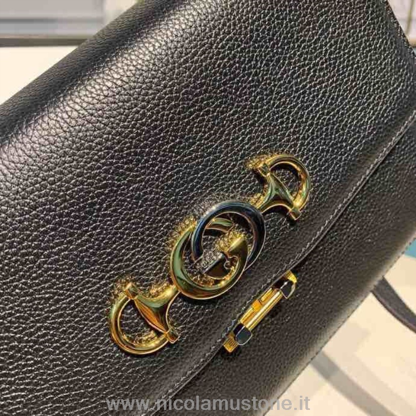 γνήσιας ποιότητας τσάντα ώμου Gucci Zumi 26cm 576388 κοκκώδες δέρμα μοσχαριού συλλογή Pre-fall/winter 2019 μαύρο