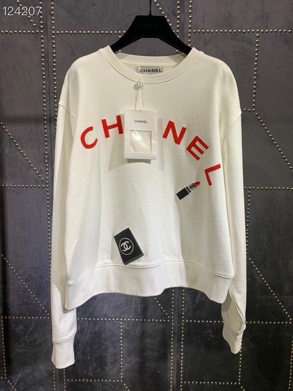 γυναικεία πουλόβερ γυναικεία πουλόβερ με λογότυπο Chanel συλλογή φθινοπώρου/χειμώνα 2020 λευκό/κόκκινο
