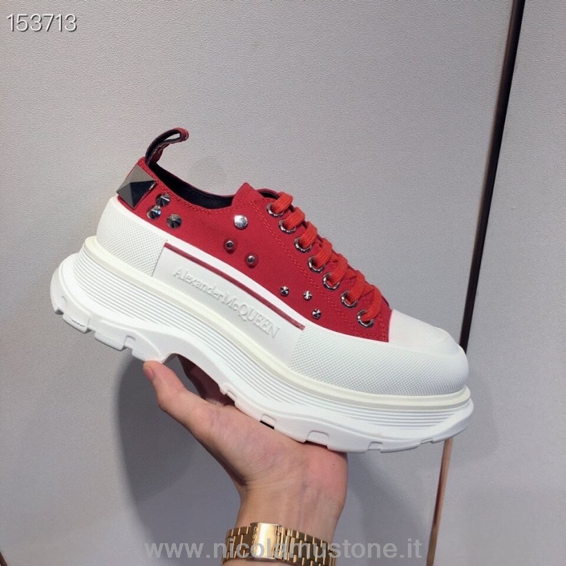 γνήσιας ποιότητας Alexander Mcqueen Slick αθλητικά παπούτσια με χαμηλά καρφιά φθινόπωρο/χειμώνας 2020 συλλογή κόκκινο/λευκό