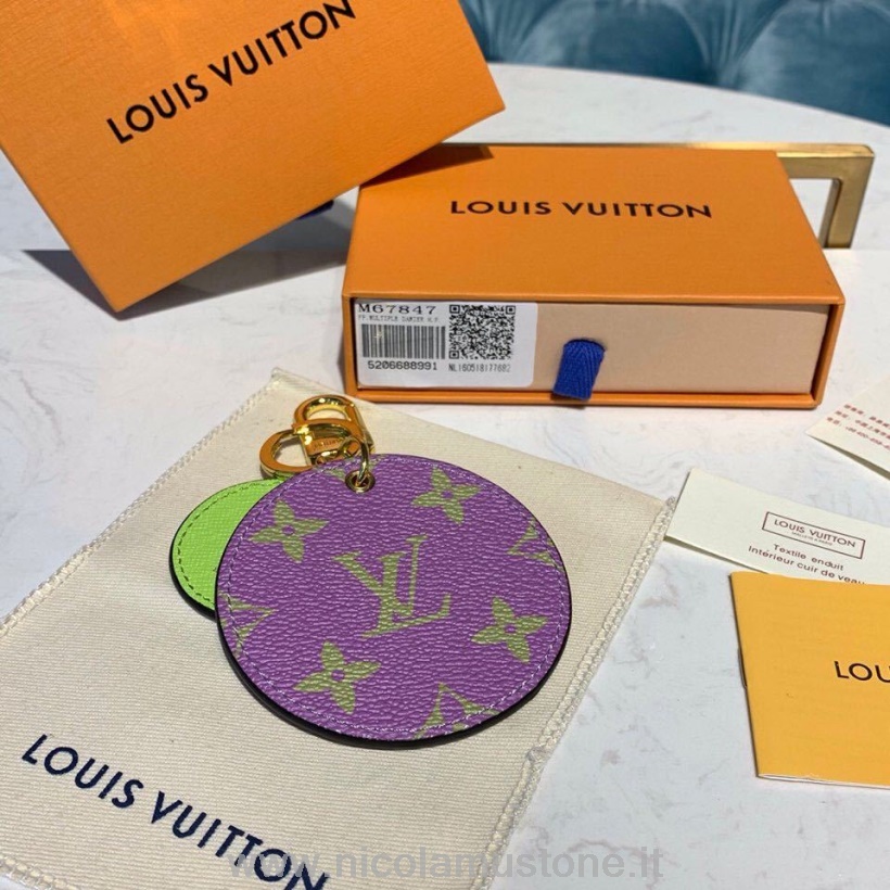 γνήσιας ποιότητας Louis Vuitton στρογγυλό μπρελόκ μονόγραμμα γιγαντιαίος καμβάς συλλογή άνοιξη/καλοκαίρι 2019 M67847 φούξια