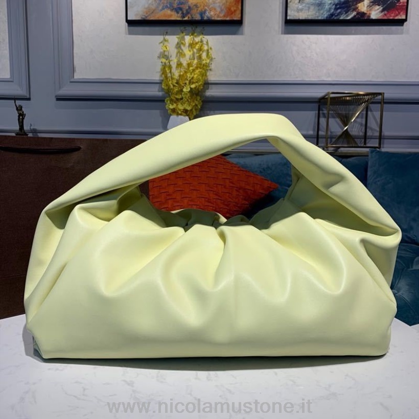 γνήσιας ποιότητας Bottega Veneta The Shoulder Pouch τσάντα κρουασάν 54cm ελαστικό δέρμα μοσχαριού χρυσό υλικό συλλογή άνοιξη/καλοκαίρι 2020 λεμόνι