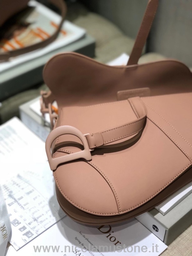 γνήσιας ποιότητας τσάντα σέλας Christian Dior 25cm Ultramatte Hardware δέρμα μοσχαριού συλλογή φθινόπωρο/χειμώνας 2020 Dusty Pink