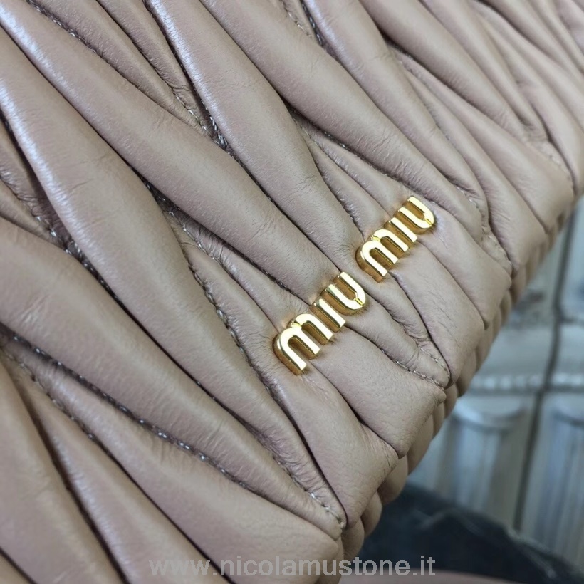 αρχικής ποιότητας Miu Miu Matelasse τσάντα ώμου 5bh080 Nappa δέρμα μοσχαριού συλλογή ροζ άνοιξη/καλοκαίρι 2018