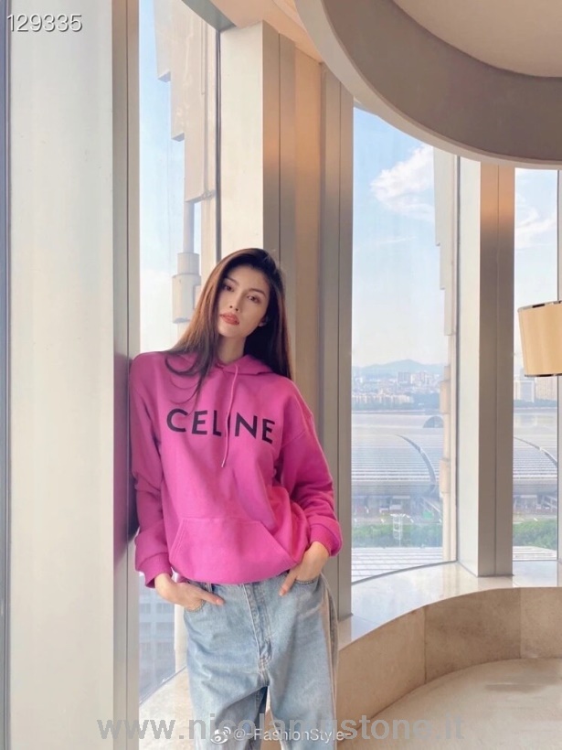 Αυθεντικής ποιότητας Celine λογότυπο πουλόβερ με Hoodie συλλογή φθινοπώρου/χειμώνα 2020 ζεστό ροζ
