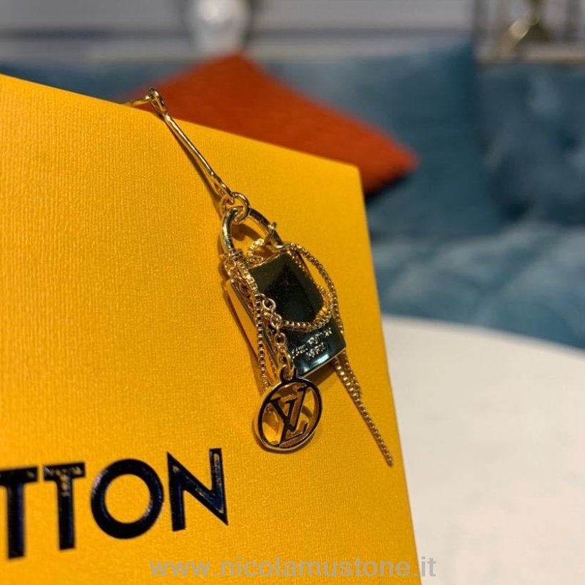αυθεντικής ποιότητας Louis Vuitton μονόγραμμα μενταγιόν Boite κολιέ άνοιξη/καλοκαίρι 2020 συλλογή M61073 χρυσό