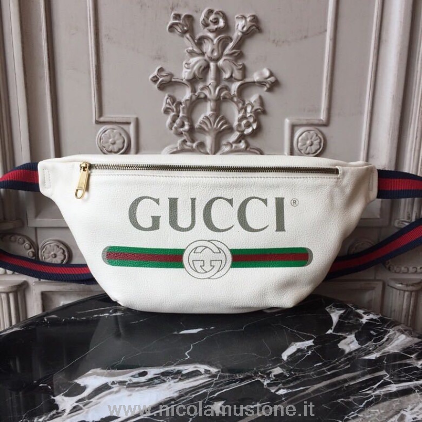 γνήσιας ποιότητας Gucci Coco Capitan Logo τσάντα ζώνης 40cm 493869 δέρμα μοσχαριού συλλογή φθινόπωρο/χειμώνας 2017 λευκό