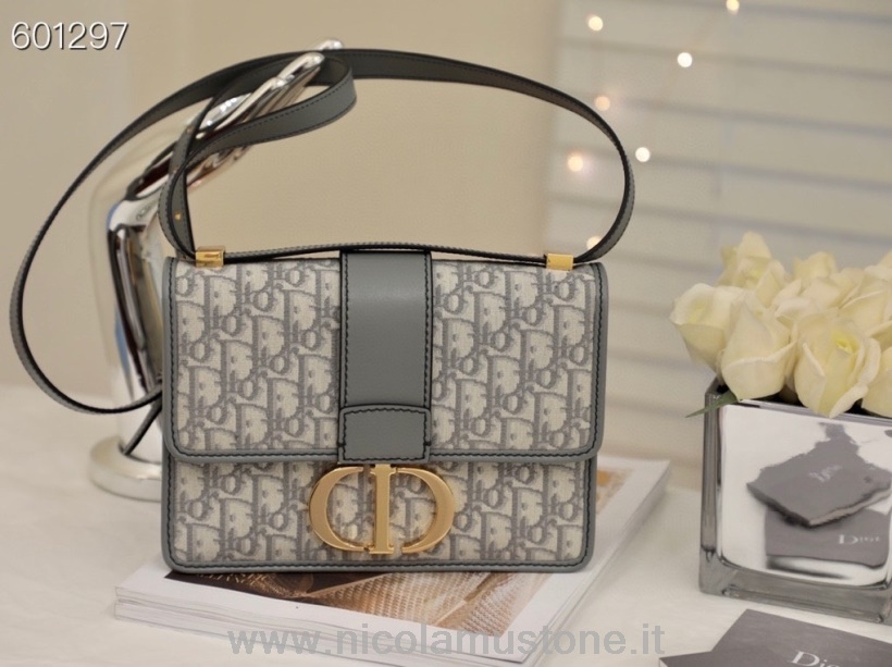 γνήσιας ποιότητας τσάντα Christian Dior 30 Montaigne 24cm χρυσό λουστρίνι λουστρίνι συλλογή άνοιξη/καλοκαίρι 2021 γκρι