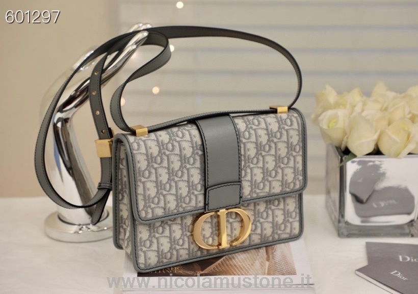 γνήσιας ποιότητας τσάντα Christian Dior 30 Montaigne 24cm χρυσό λουστρίνι λουστρίνι συλλογή άνοιξη/καλοκαίρι 2021 γκρι