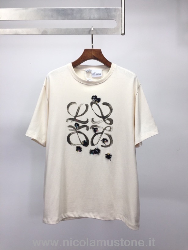 αρχικής ποιότητας Loewe Susuwatari Anagram T κοντομάνικο μπλουζάκι άνοιξη/καλοκαίρι 2022 συλλογή λευκό