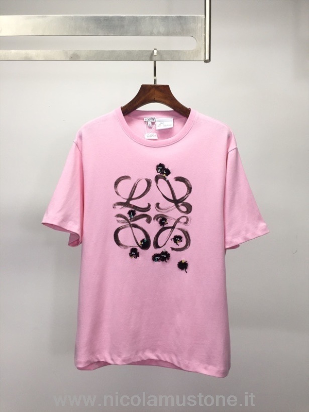 αρχικής ποιότητας Loewe Susuwatari Anagram T κοντομάνικο μπλουζάκι άνοιξη/καλοκαίρι 2022 συλλογή ροζ