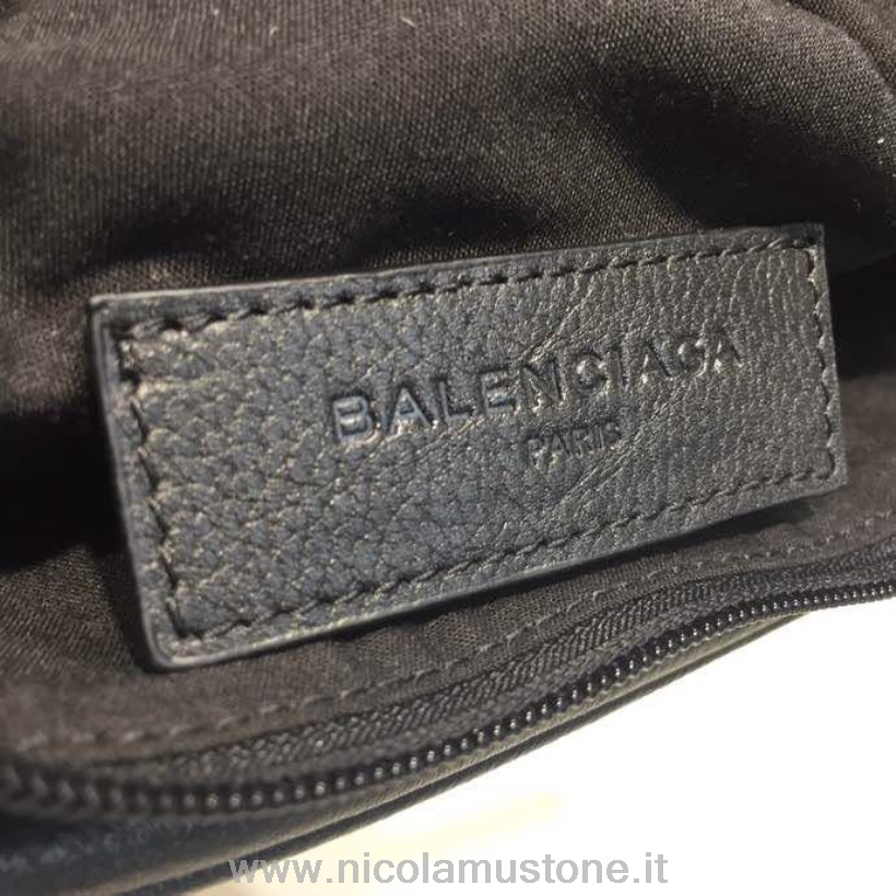 αρχικής ποιότητας Balenciaga Logo Fanny Pack τσάντα 25cm δέρμα μοσχαριού συλλογή άνοιξη/καλοκαίρι 2018 μαύρο/κόκκινο