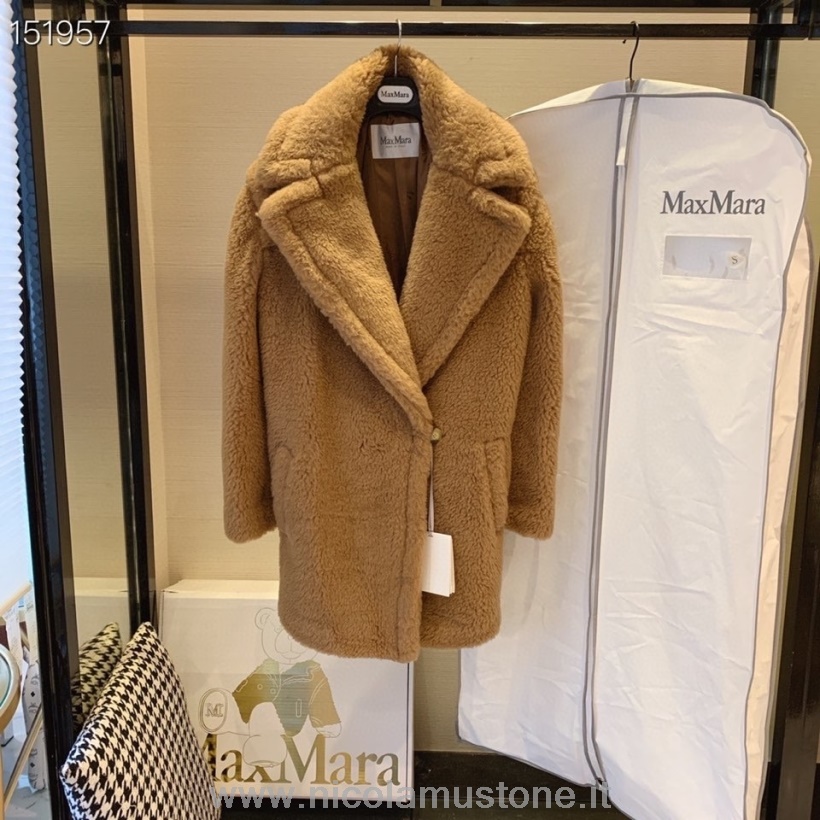 γνήσιας ποιότητας Max Mara αρκουδάκι μαλλί μεσαίου μήκους παλτό φθινόπωρο/χειμώνας 2020 συλλογή Camel