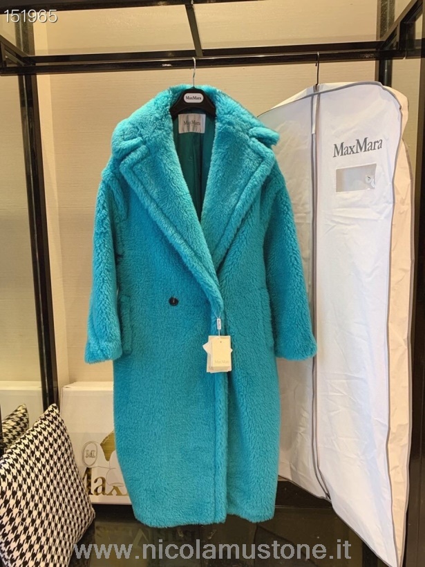 γνήσιας ποιότητας Max Mara αρκουδάκι μαλλί παλτό φθινόπωρο/χειμώνας 2020 συλλογή τιρκουάζ