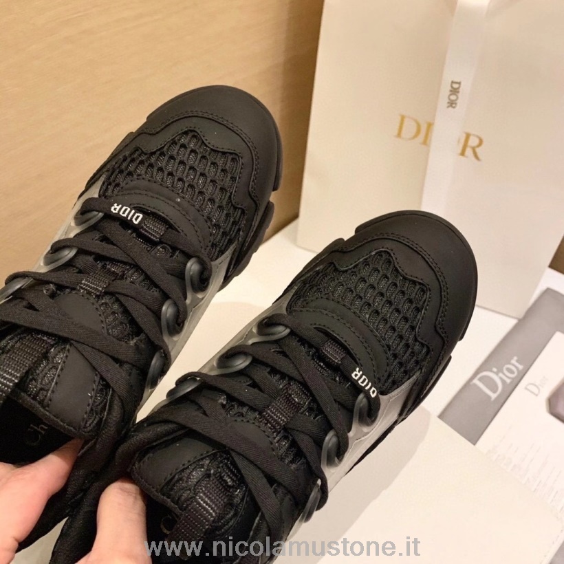 γνήσιας ποιότητας Christian Dior D-connect Sneakers από πλέγμα νεοπρένιο δέρμα μοσχαριού συλλογή φθινόπωρο/χειμώνας 2020 μαύρο