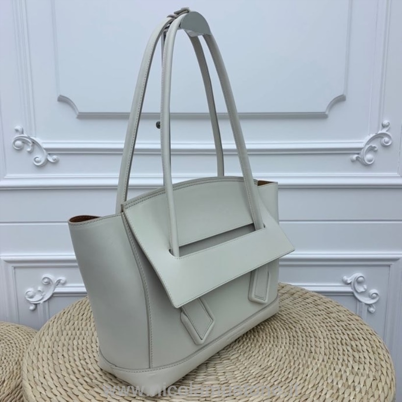 αρχικής ποιότητας Bottega Veneta Arco τσάντα ώμου 48cm δέρμα μοσχαριού συλλογή άνοιξη/καλοκαίρι 2020 λευκό